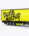 Semi Trailer Truck Mockup - Half Side View