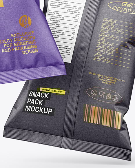 Kraft Paper Snack Bags Mockup