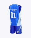 Training Sleeveless Kit Mockup - Back Half Side View