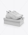 Running Shoes on Shoe Box Mockup