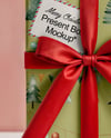 Christmas Gift Box with Holy Leaf Mockup