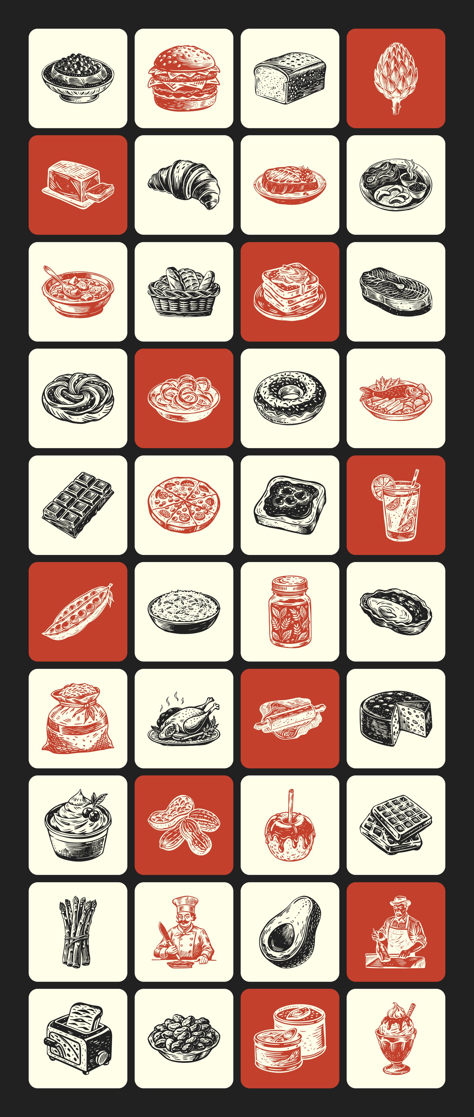 Vintage Food Illustration Set