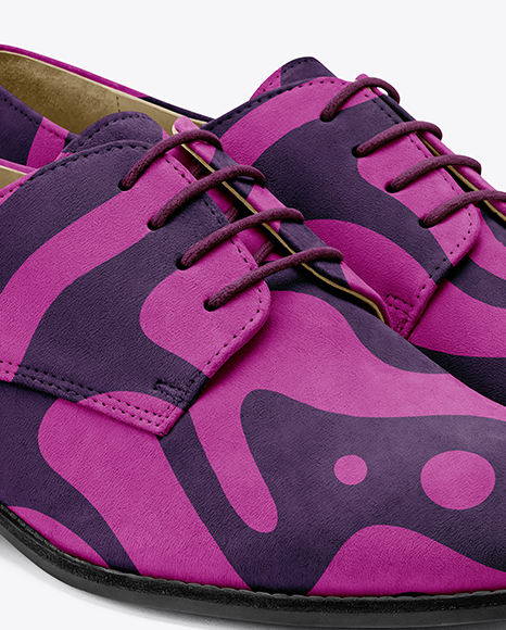 Pair of Women's Suede Derby Shoes Mockup