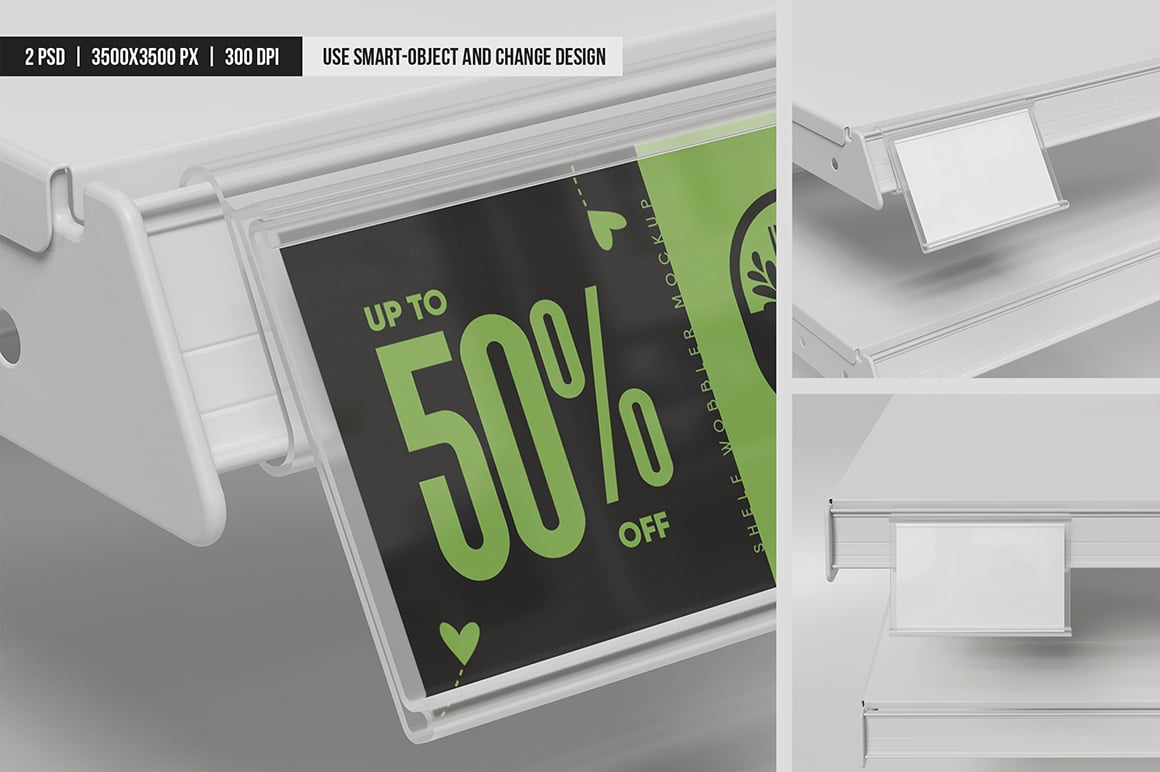 Hinged Shelf Talker Mockup