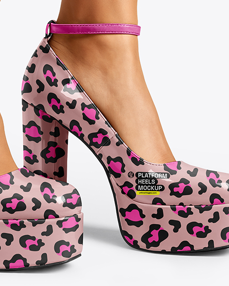 Platform Heels on Woman's Legs Mockup