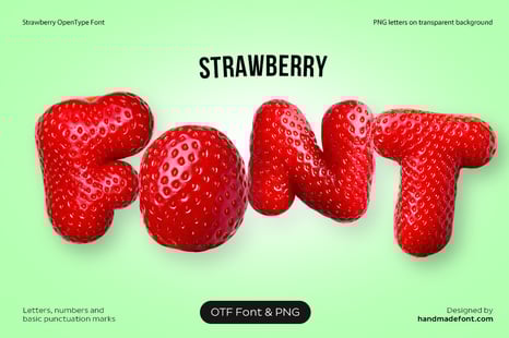 Strawberry Font - Fruit font