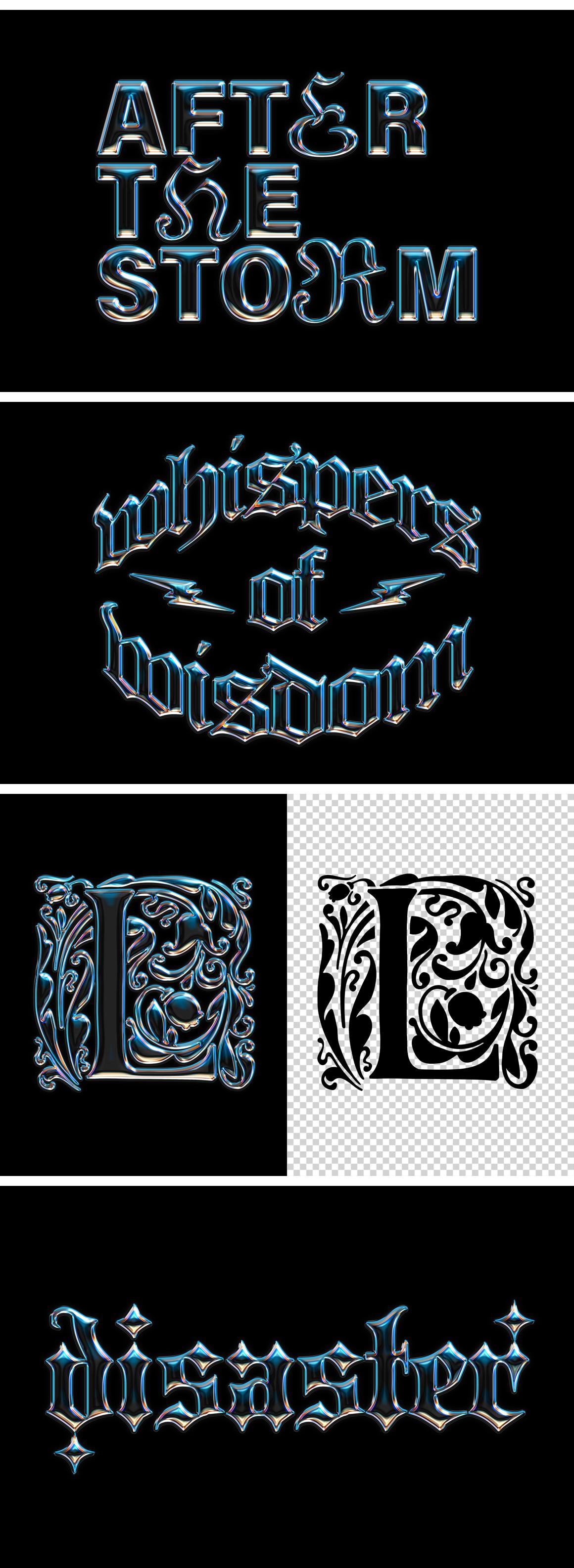 Gothic Glass Chrome Text Effect