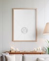 Poster with a Wooden Frame in a Living Room Mockup