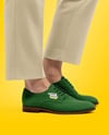 Suede Derby with Trousers on Women's Legs Mockup