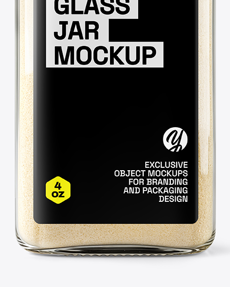 Square Spice Glass Jar with Onion Powder Mockup