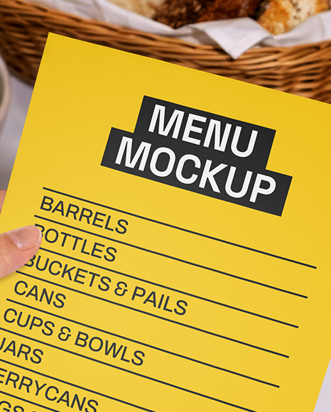 Menu in Hands Mockup