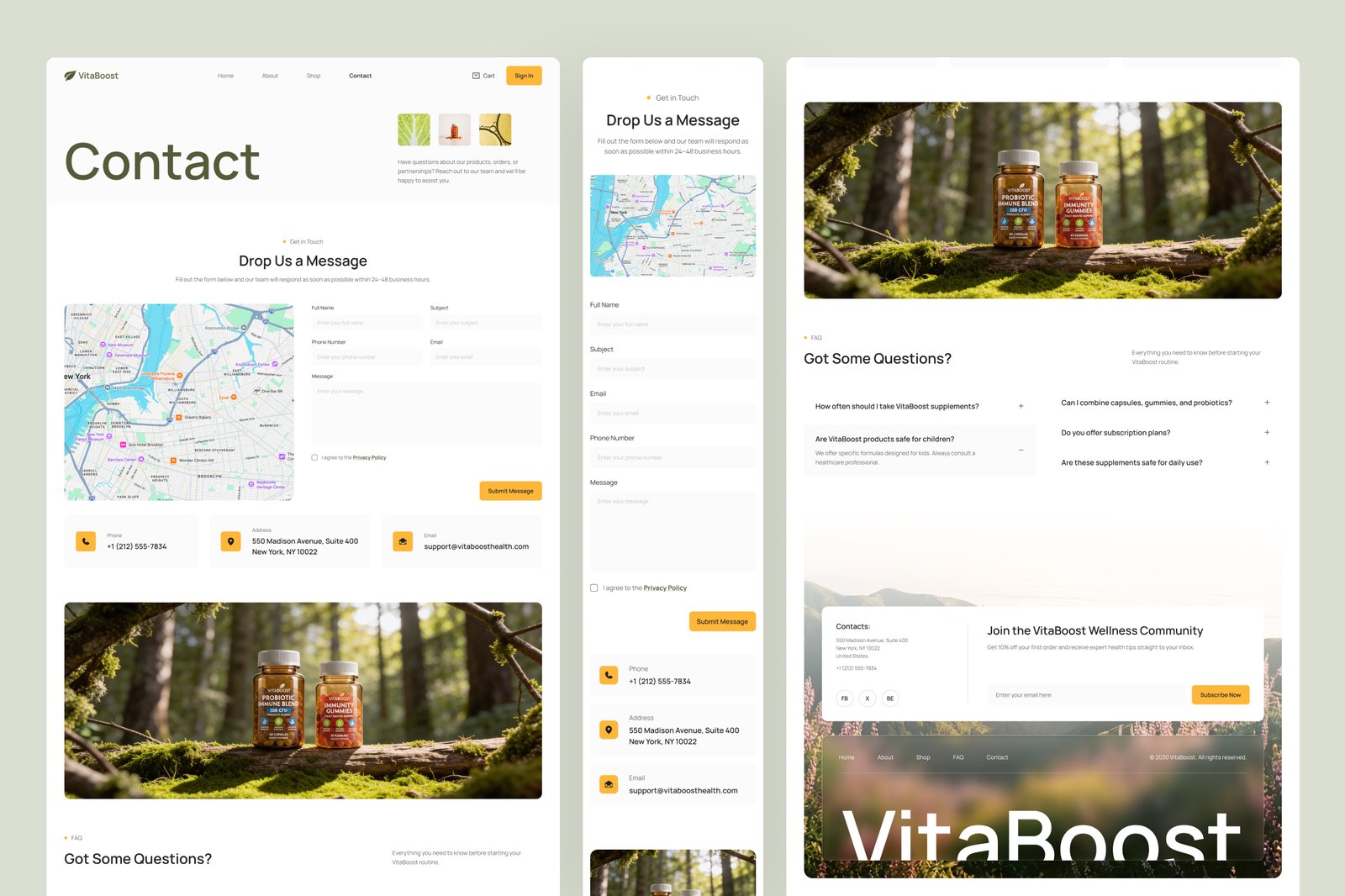VitaBoost - Health &amp; Nutrition Website UI Figma Template