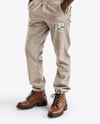 Afro-American Man Wearing a Bib Overalls and T-Shirt Mockup