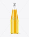 Clear Glass Bottle With Orange Juice Mockup