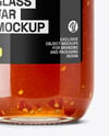 Glass Jar with Hot Pepper Jelly Mockup
