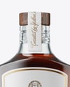 Black Rum Glass Bottle with Wooden Cap Mockup