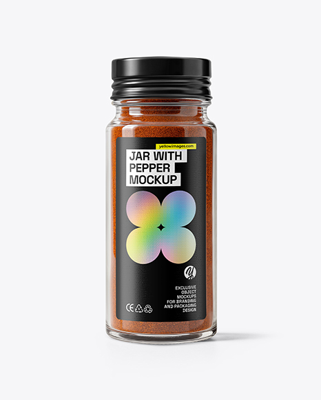 Glass Jar with Chili Powder Mockup
