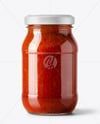 Glass Jar with Tomato Paste Mockup