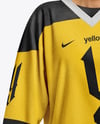 Woman Wearing Ice Hockey Jersey Mockup