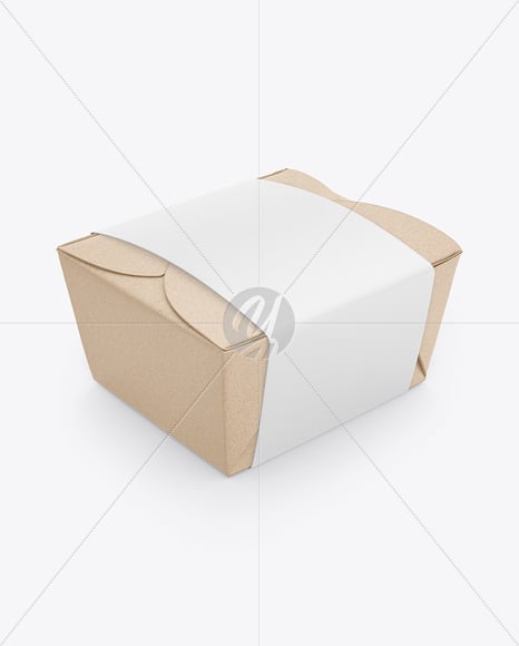 Kraft Paper Food Box in Paper Sleeve Mockup