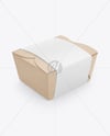 Kraft Paper Food Box in Paper Sleeve Mockup