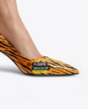 Pair of Pumps on Woman's Legs with Dress Mockup