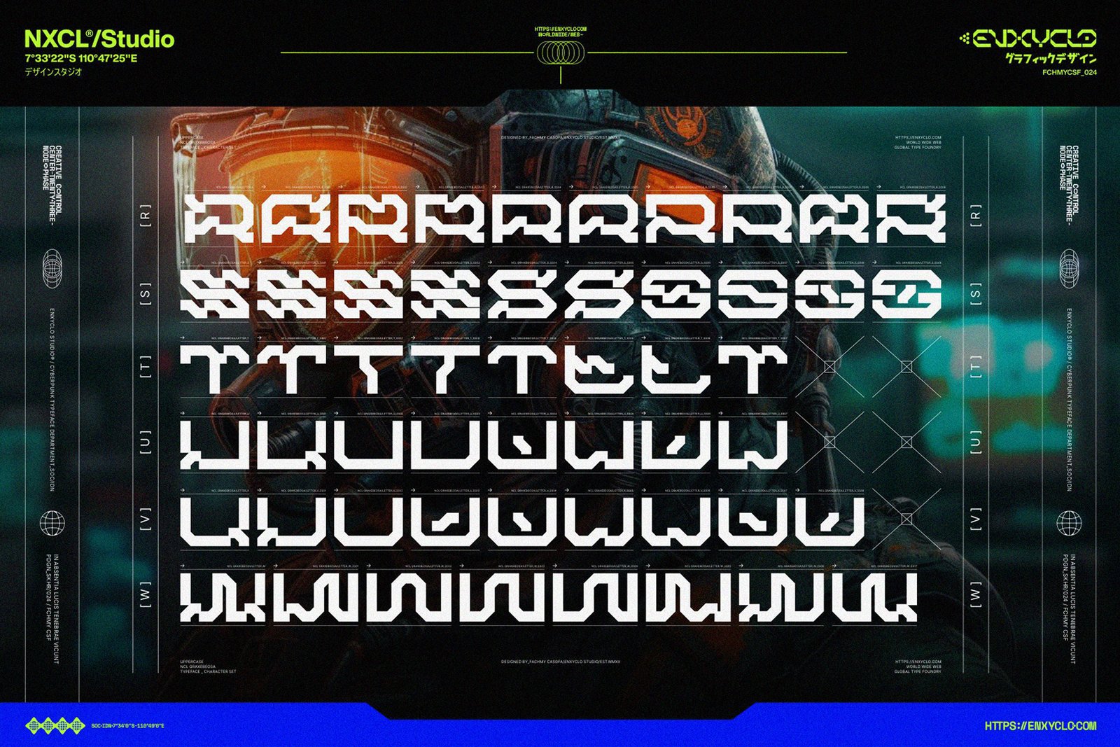 NCL GRAXEBEOSA FONT FAMILY - CYBERPUNK FUTURISTIC MECHA FONT