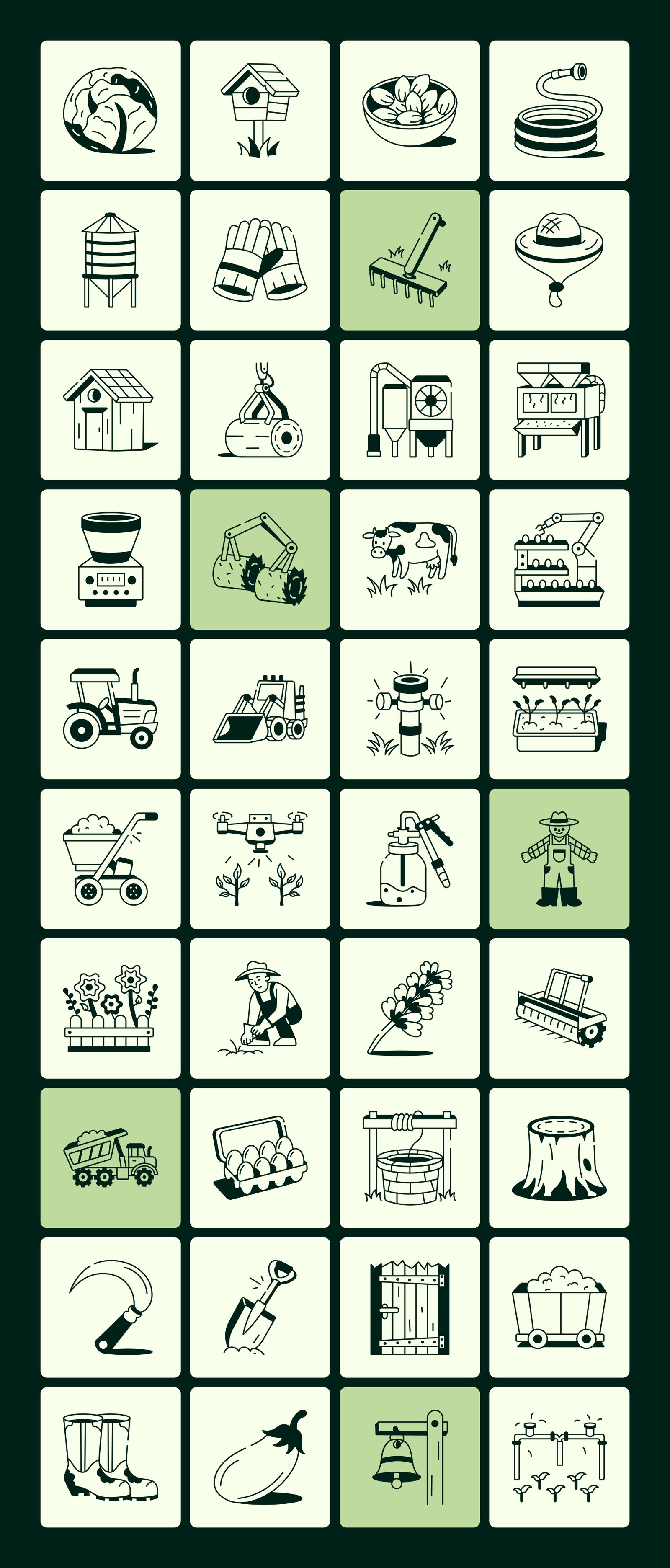 Farming Drawing Illustration Set