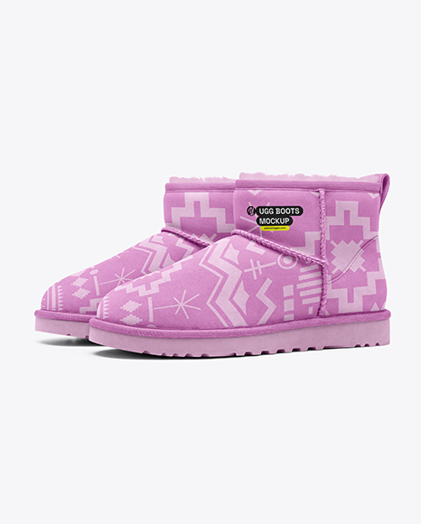 Pair of Women's UGG Boots Mockup - Shoe mockups