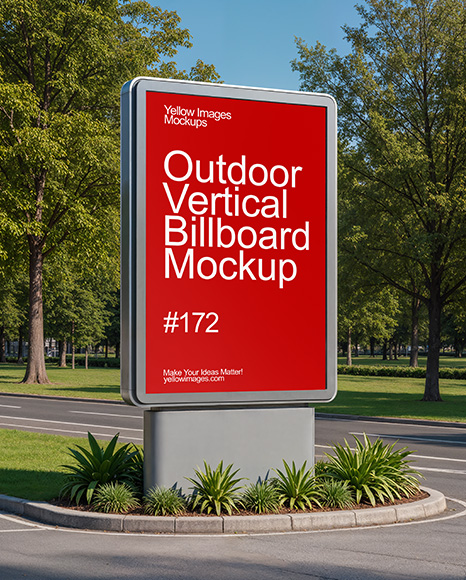 Outdoor Vertical Billboard Mockup