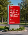 Outdoor Vertical Billboard Mockup