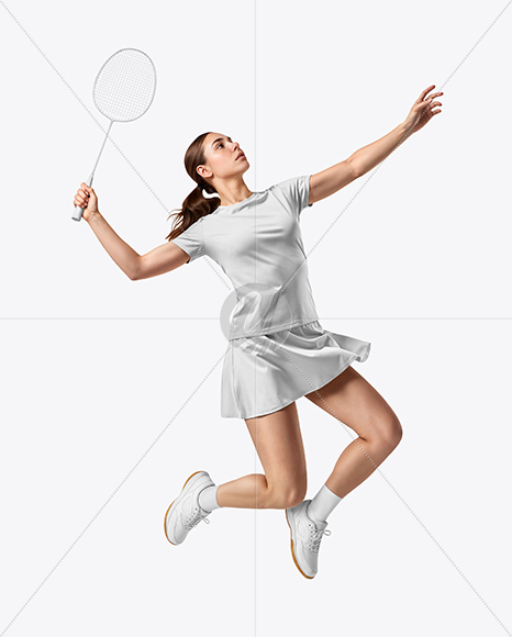 Woman Wearing Badminton Uniform Mockup