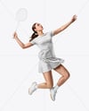 Woman Wearing Badminton Uniform Mockup