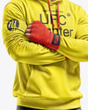 Male UFC Fighter Wearing Hoodie & Shorts over Tights Mockup