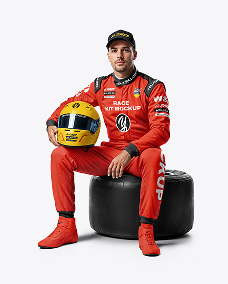 Man Wearing Racing Kit Mockup - Ui+Kits+-+sitiomax.net