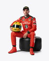 Man Wearing Racing Kit Mockup