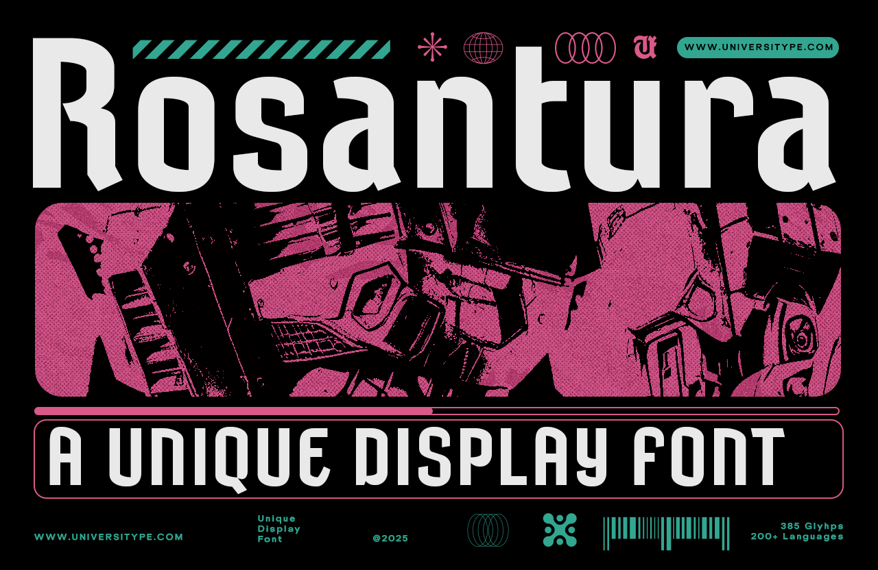 UT Rosantura - A Unique Display Font