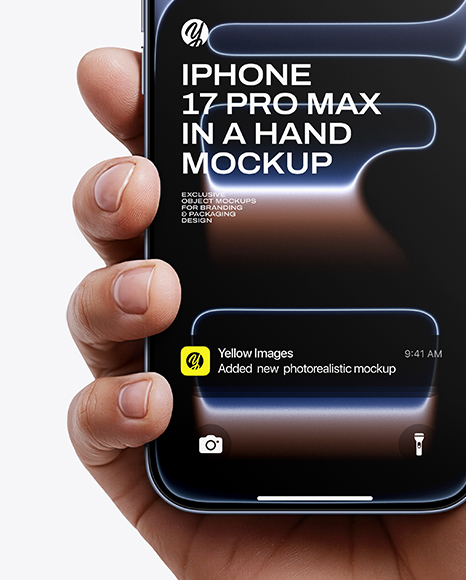 iPhone 17 Pro Max Deep Blue in a Hand Mockup