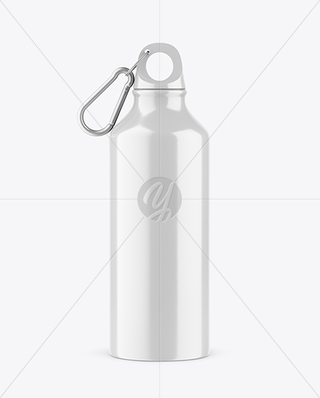 Aluminum Water Bottle with Glossy Finish Mockup