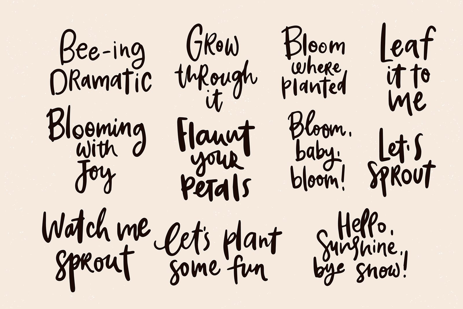 &#034;Let`s Plant Some Fun&#034; Illustrations set