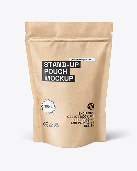 Kraft Stand-up Pouch Mockup - Coffee packaging mockup