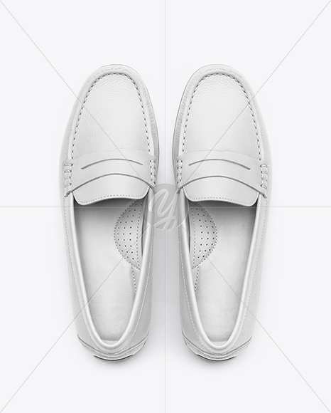 Pair of Women's Leather Moccasins Mockup