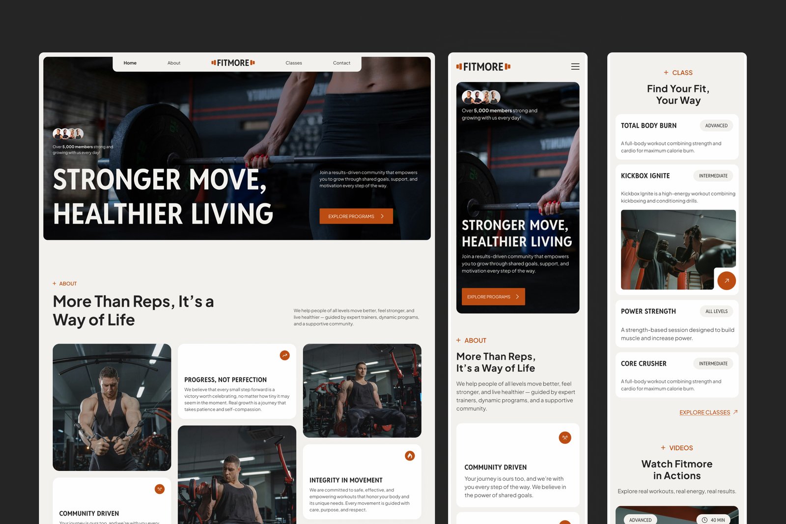 FitMore – Modern Fitness &amp; Gym Studio Website Template