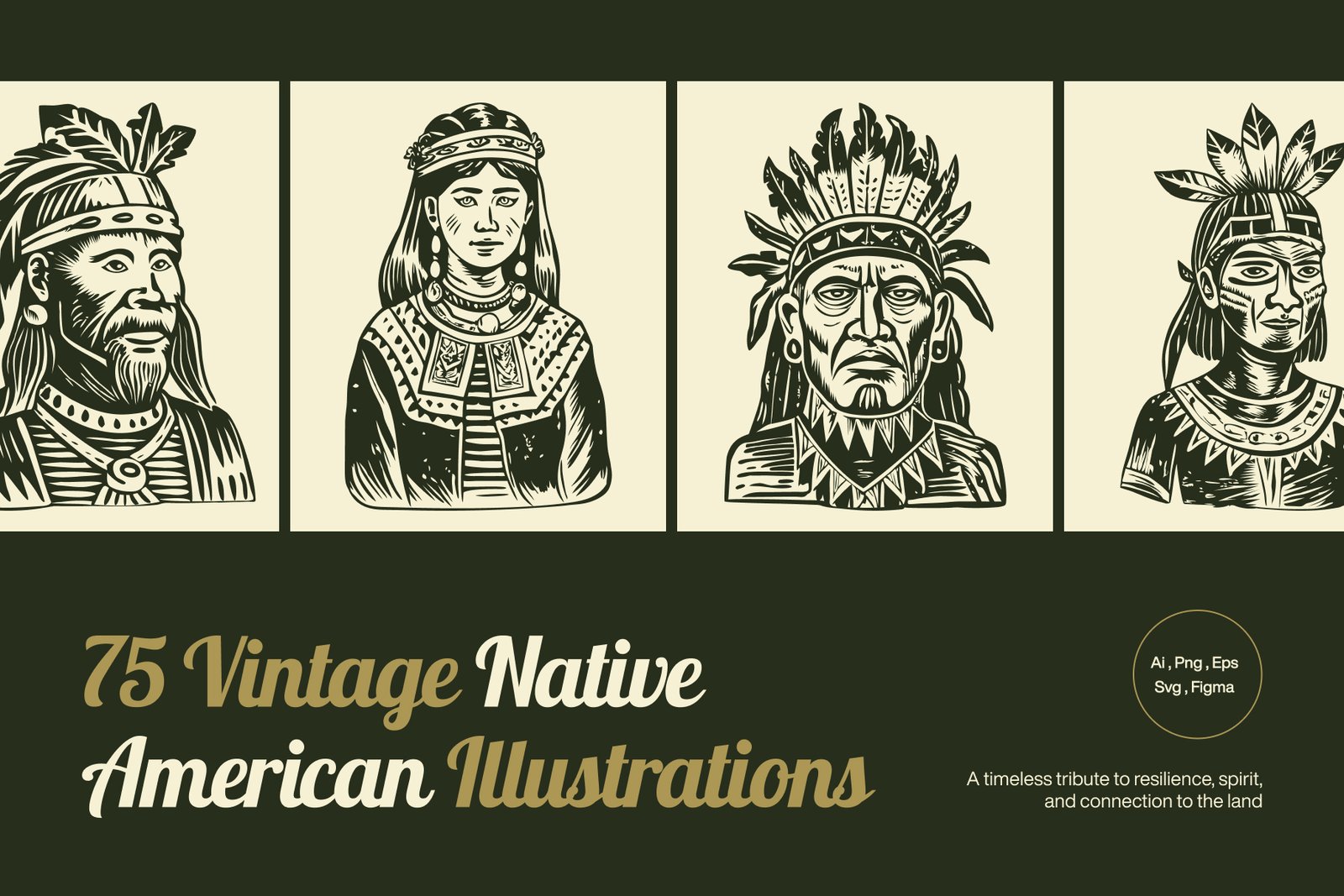 Native American Art Icon Set