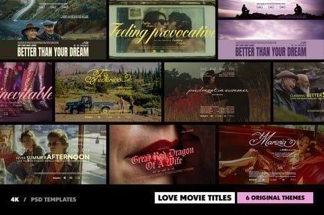 Love Movie Titles Collection - Stationery Mockups