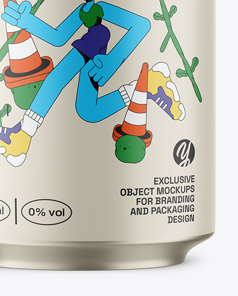 355ml Matte Aluminium Drink Can Mockup