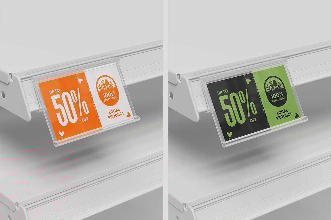 Hinged Shelf Talker Mockup