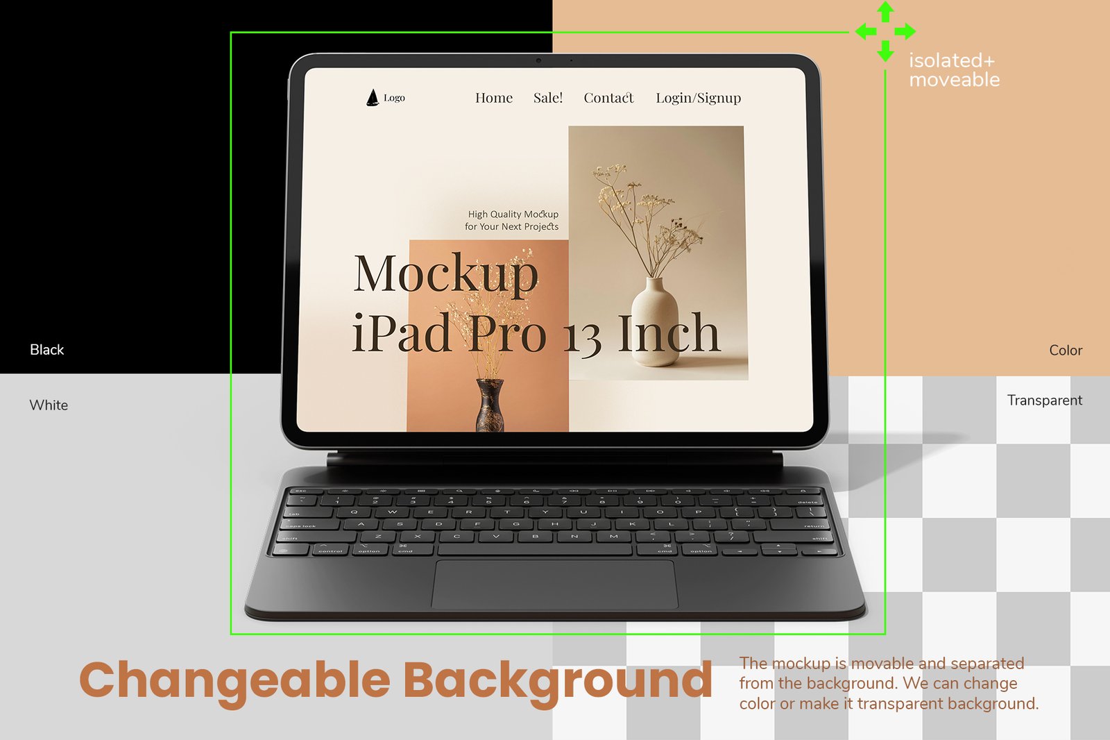 iPad Pro 13 Inch with Magic Keyboard PSD Mockup Pack