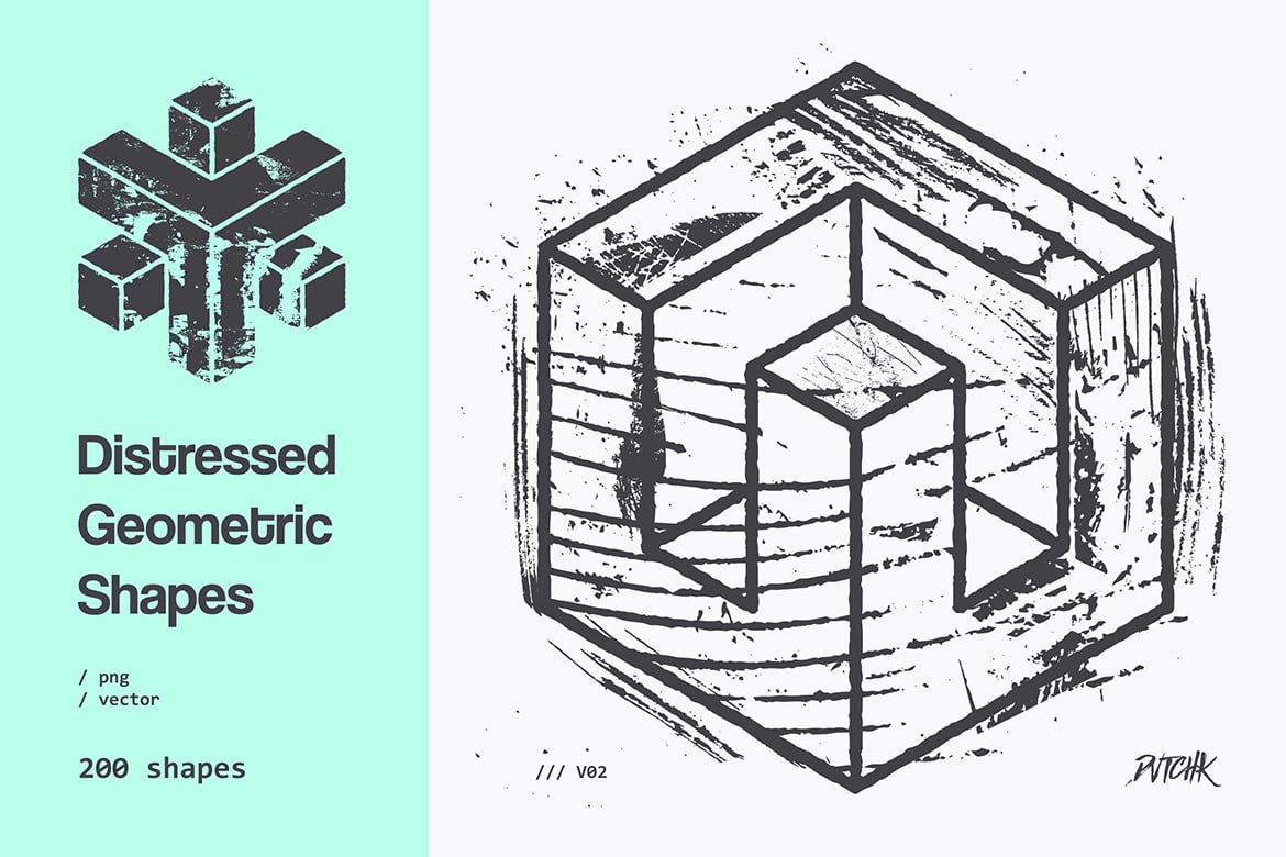 Distressed Geometric Shapes | V02