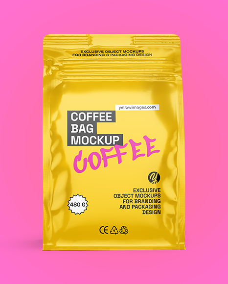 Glossy Coffee Bag Mockup
